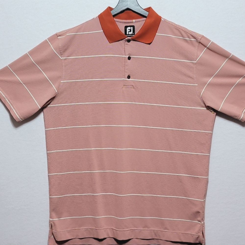 FootJoy Men's Rust/Orange  Striped Polo‎ Shirt SIZE XL  #758